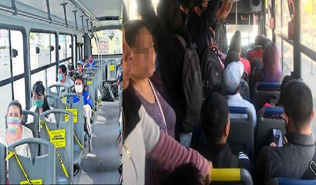 La realidad del Hoy No Circula en Puebla: En el transporte, ni sana distancia, ni más seguridad