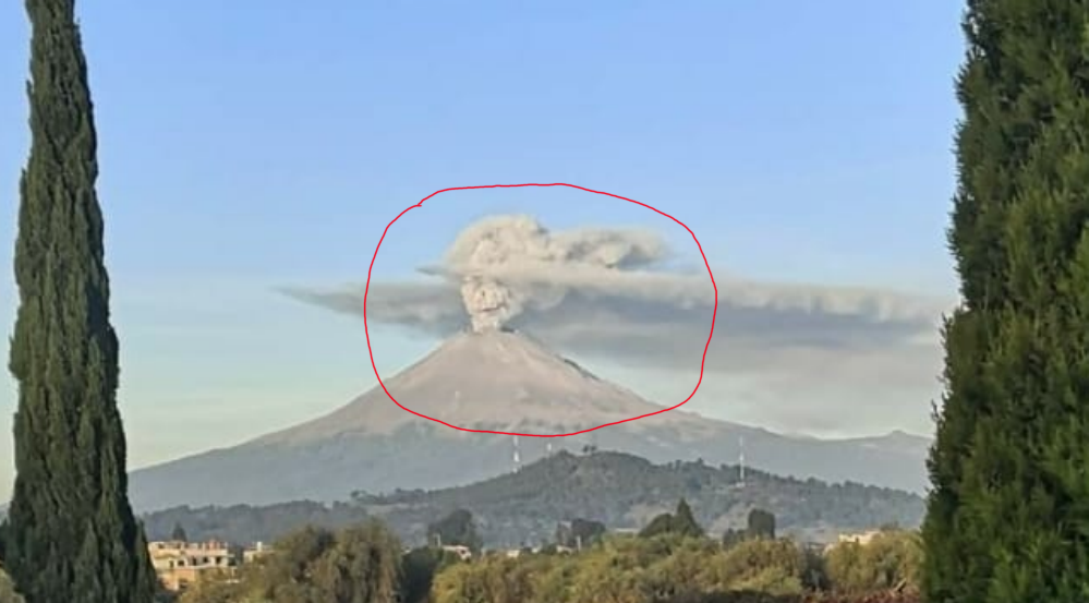 Entérate: Poblanos ven una “catrina” en la fumarola del Popocatépetl