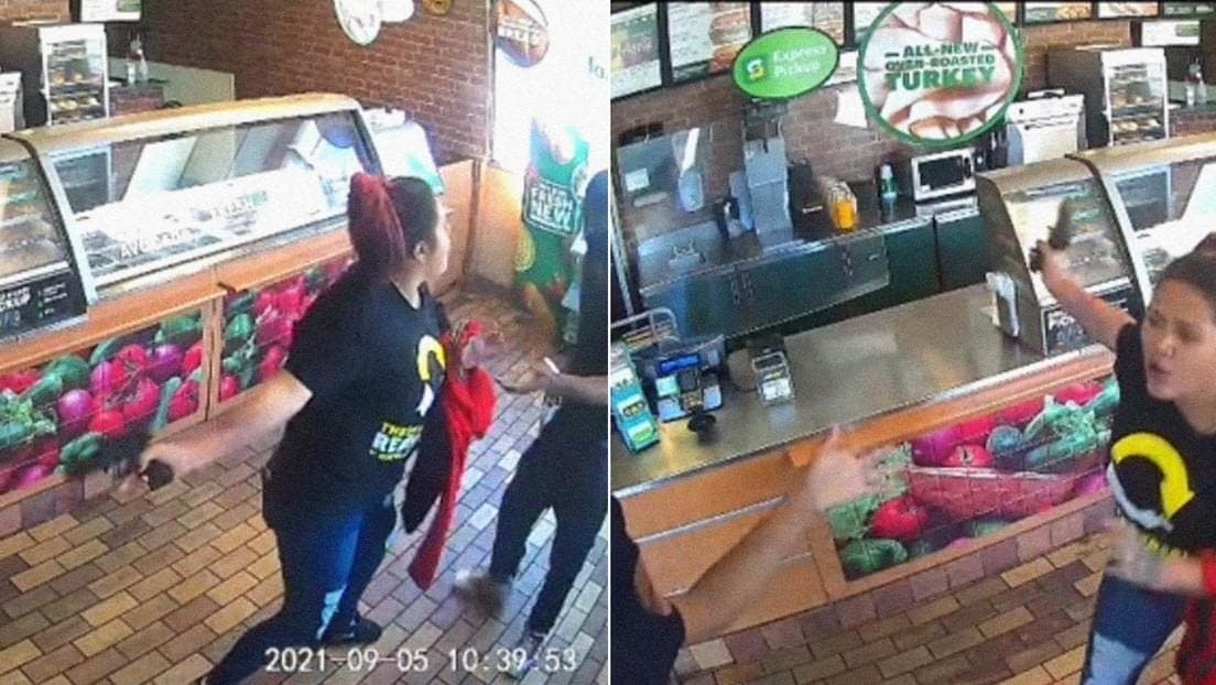 VIDEO: Empleada de un restaurante ahuyenta a un ladrón armado y termina suspendida de su trabajo