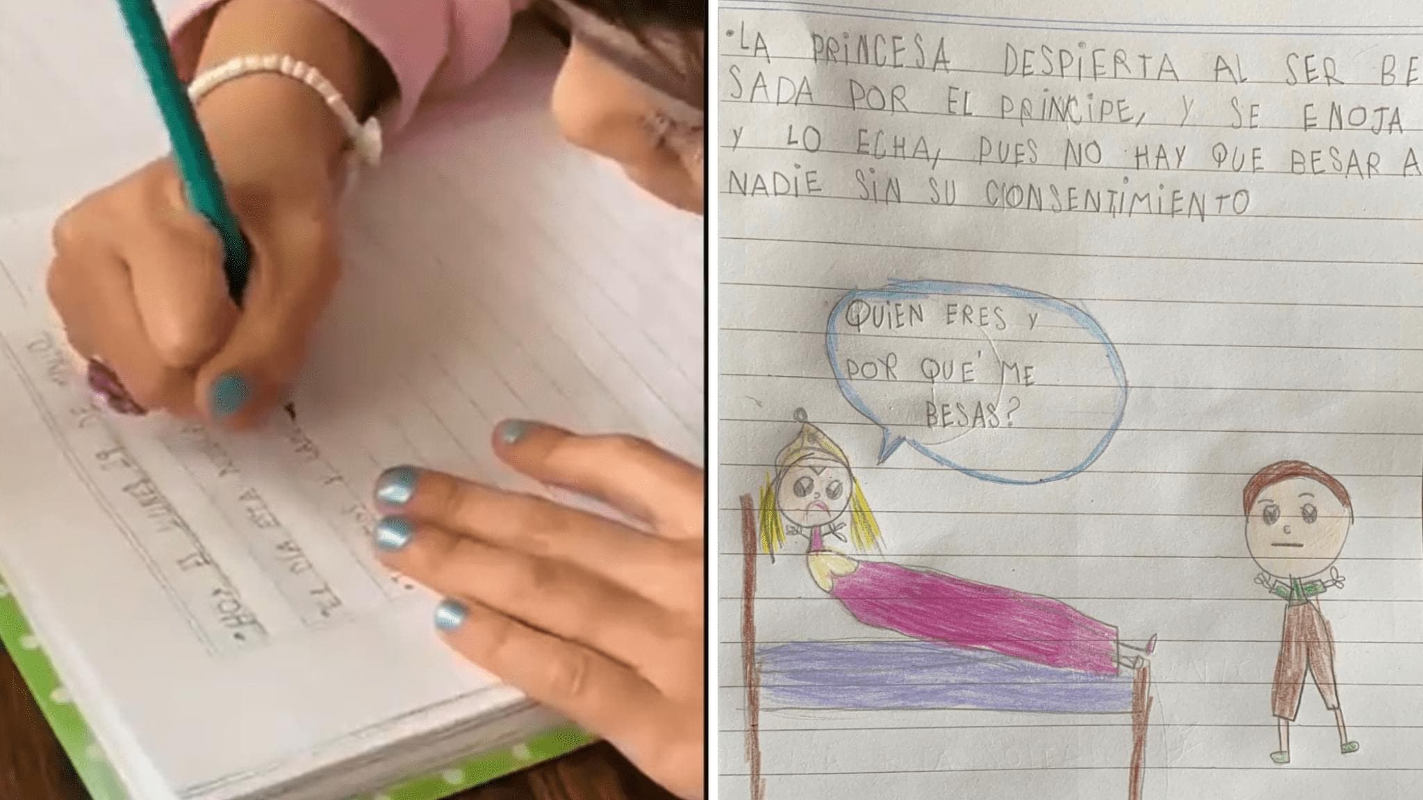 VIRAL; Niña de 6 años cambia final de “La Bella Durmiente”:  “¿por qué me besas?” : y lo aplauden en redes sociales