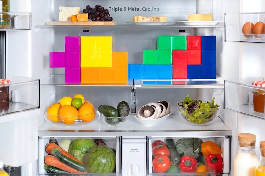 Samsung y Tetris crean “tuppers” para ahorrar espacio en el refrigerador de una manera llamativa y divertida
