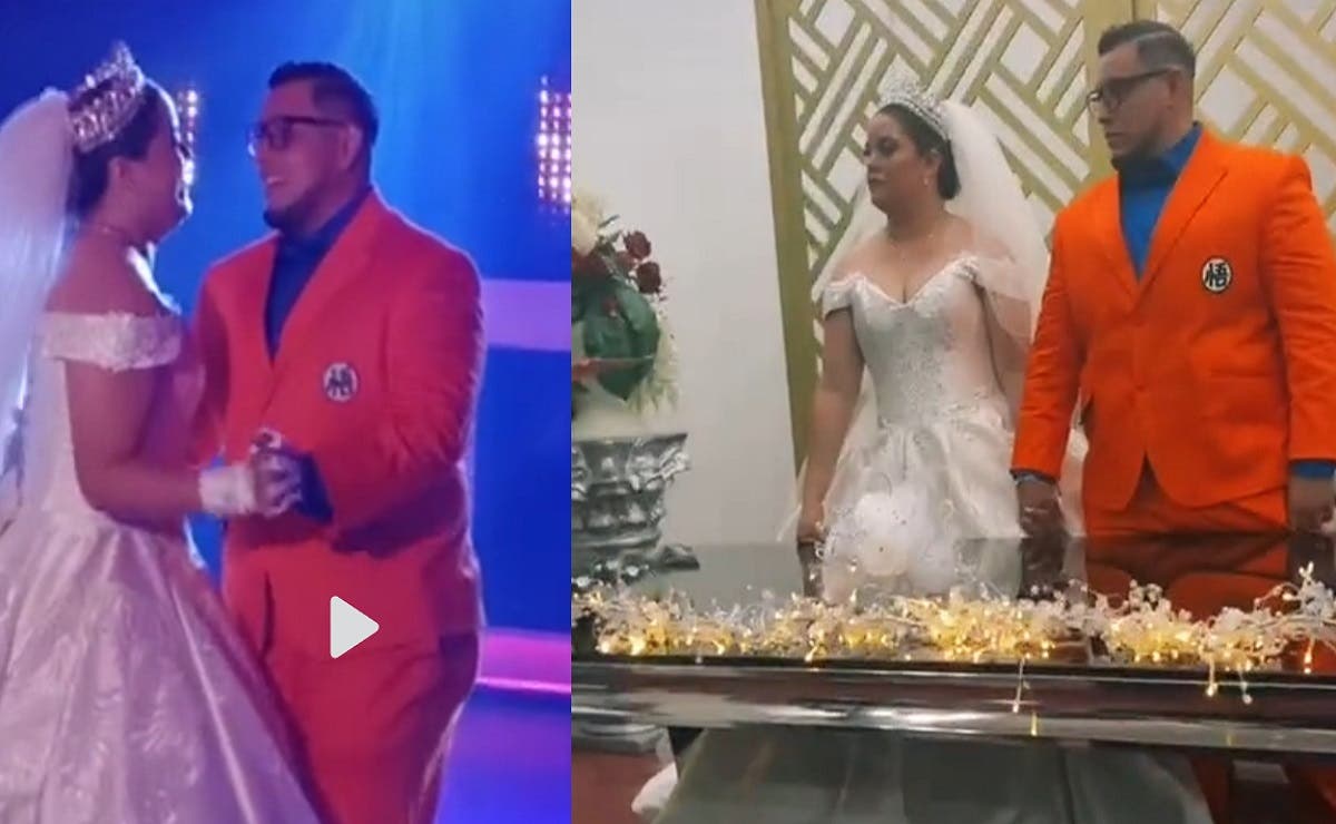 VIDEO Joven se casa con traje de Dragon Ball y baila con su esposa “Mi corazón encantado”