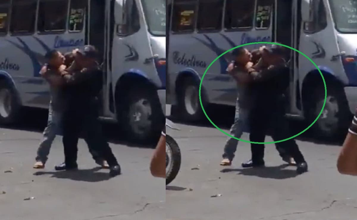 VIDEO Captan pelean entre automovilista y policía; interviene señora con bebé en brazos