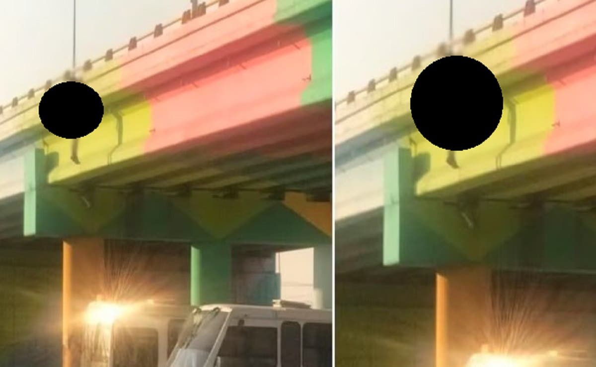 DE TERROR FUERTE FOTO Encuentran cadáver desnudo colgado de un puente
