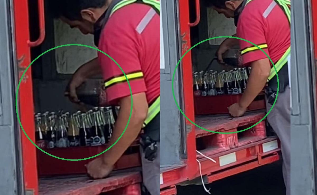 VIDEO: Captan a trabajador de Coca Cola rellenando botellas sucias de refresco en su camión
