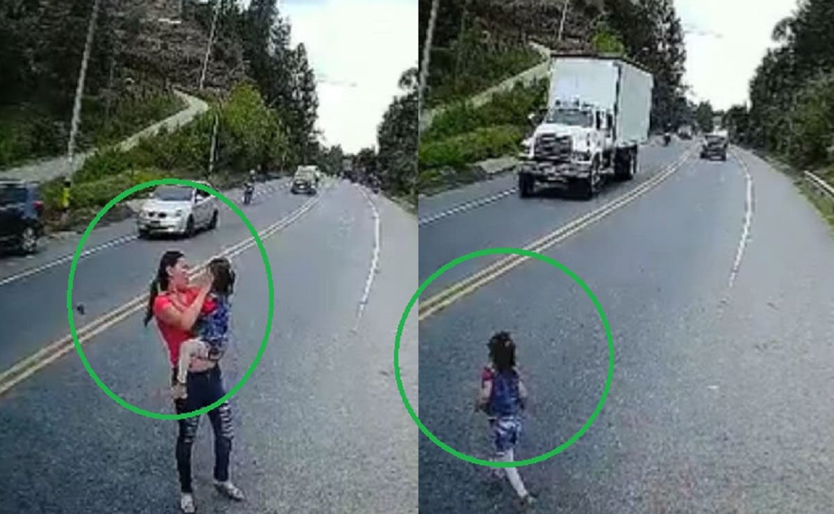 FUERTE VIDEO Niñita es atropellada por varias motos y sale ilesa