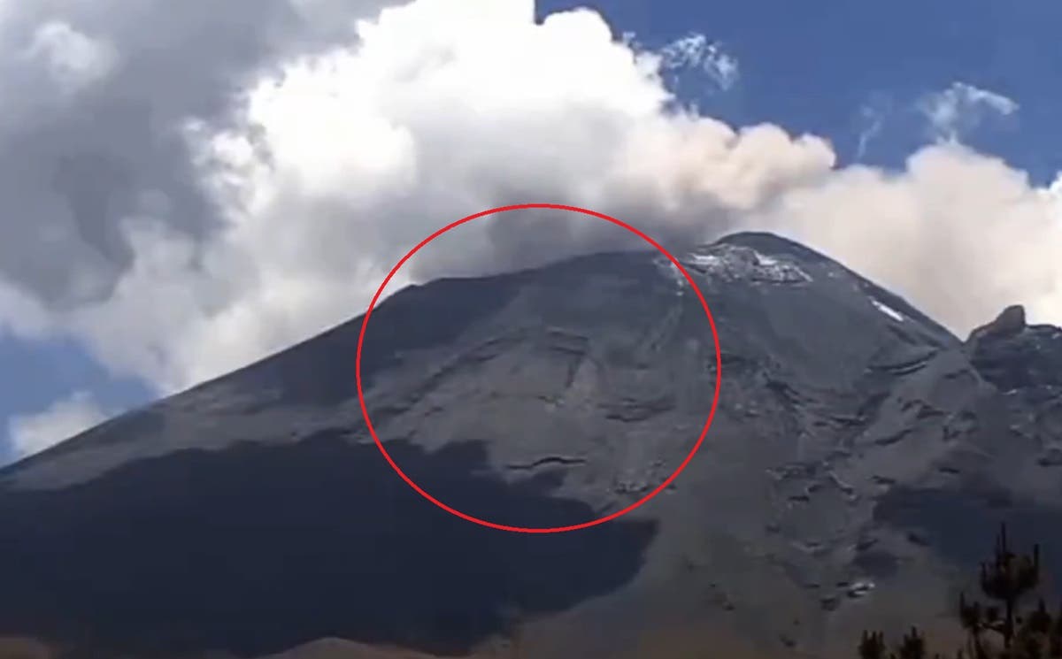 ¡Impactante! Se registra derrumbe en una ladera del volcán Popocatépetl hoy 18 de mayo de 2024