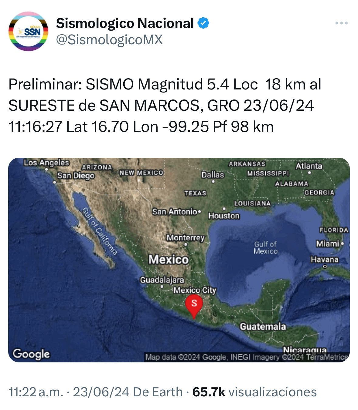 Sismo de 5.5 Sacude Puebla y Guerrero: Reporte Especial del Servicio Sismológico Nacional