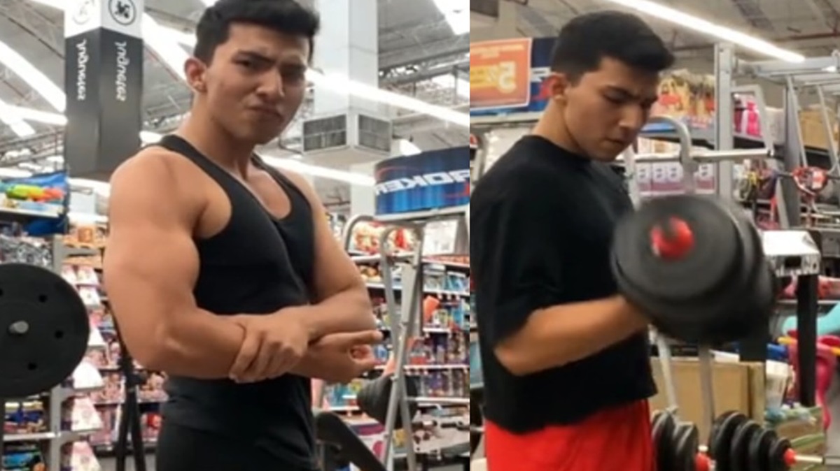 VIDEO Joven Se Graba Haciendo Ejercicio en Walmart: “Día Dos Hasta Que Me Corran” dice