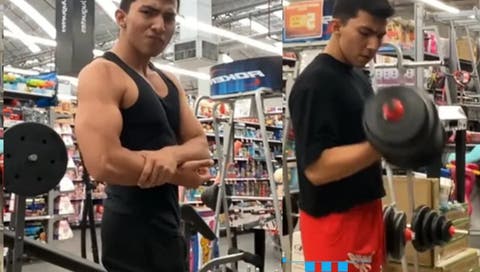 VIDEO Joven Se Graba Haciendo Ejercicio en Walmart: “Día Dos Hasta Que Me Corran” dice