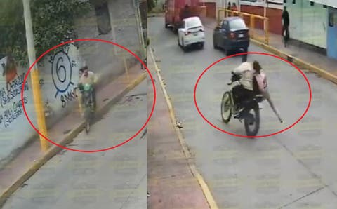 ¡Increíble! Motoladrón arrastra a joven durante violento asalto