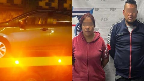 Detienen a pareja por robar auto de plataforma digital en Puebla