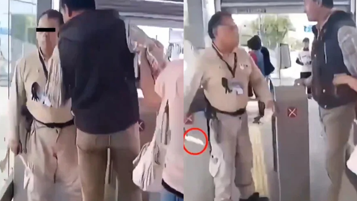 ¡Tensión en el RUTA! Pareja confronta a guardia armado con cuchillo en estación Torrecillas
