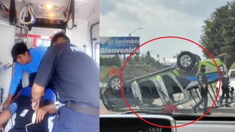 VIDEO Persecución en el Periférico Ecológico termina en volcadura de patrulla: Tres policías heridos