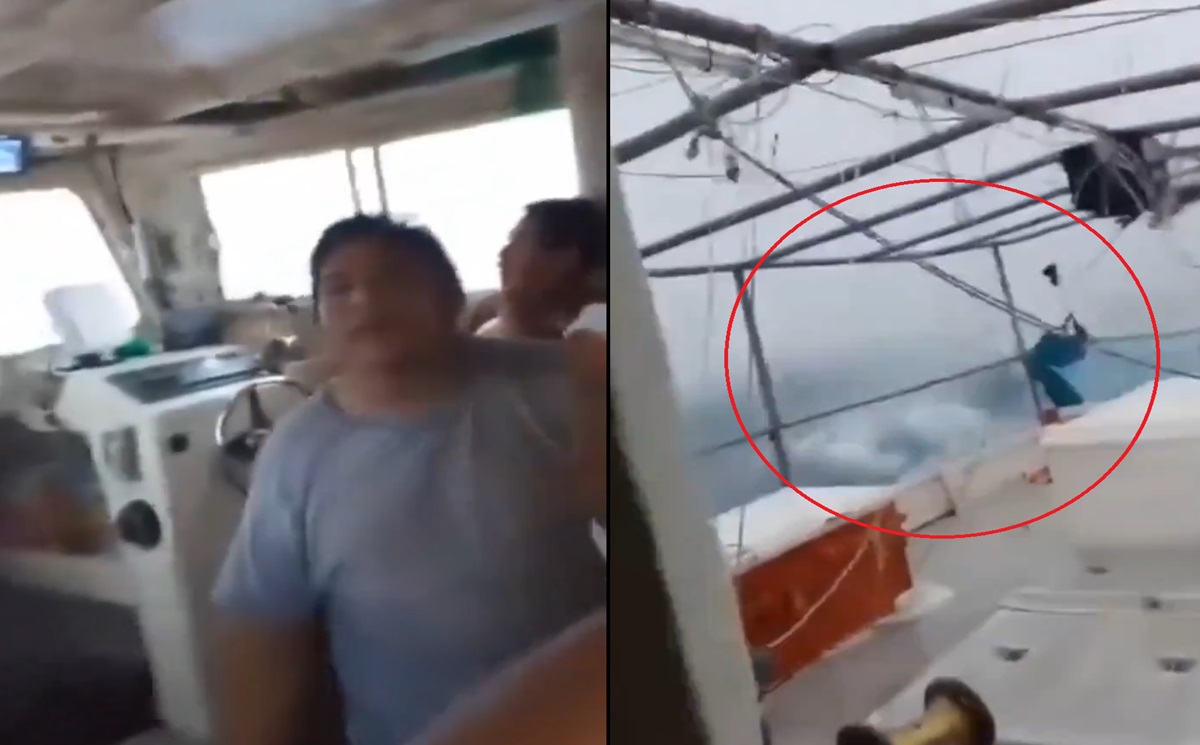¡Aterrador! Pescadores de Celestún desafían al Huracán Milton categoría 5