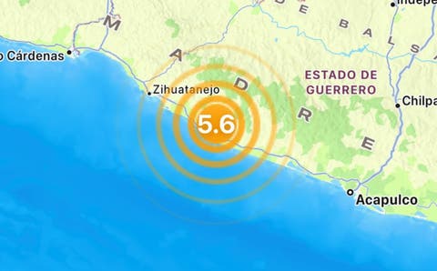 ¡Sismo de 5.6 sacude el centro de México!  Se percibe de forma leve en CDMX, Guerrero y Michoacán