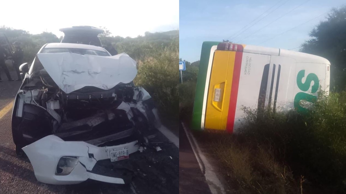 VIDEO ¡Terrible accidente! Choque entre auto y autobús en la Acatlán-Huajuapan deja un muerto y ocho heridos