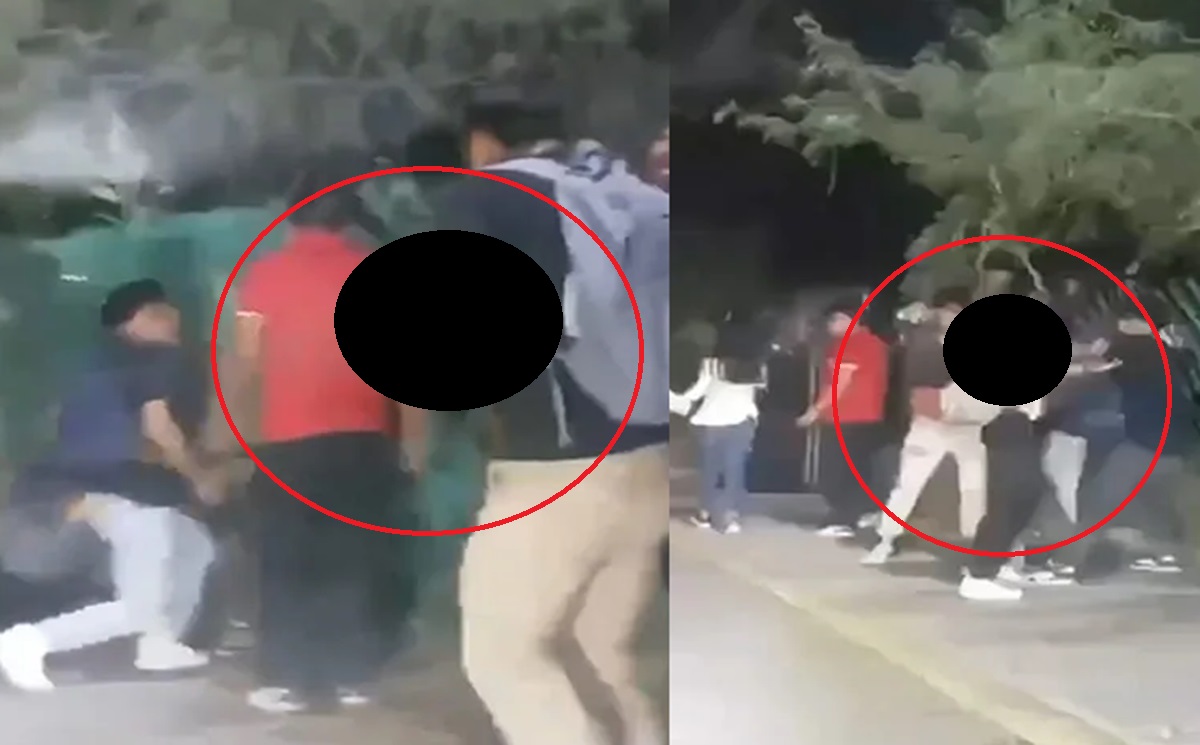 ¡Golpes en Tehuacán! Universitarios protagonizan brutal riña en plena calle