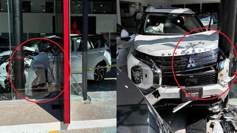 ¡Quería comprar una SUV y terminó chocándola! Mujer causa accidente en agencia de autos y deja heridos