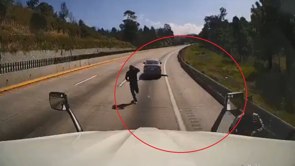 ¡TERROR EN LA MÉXICO-PUEBLA! 🚨 Captan el momento exacto en que roban un tráiler y secuestran al conductor (VIDEO)