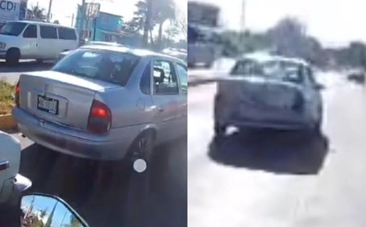 ¡Cuidado en la carretera! Captan a presuntos montachoques en la federal a Tehuacán (VIDEO)