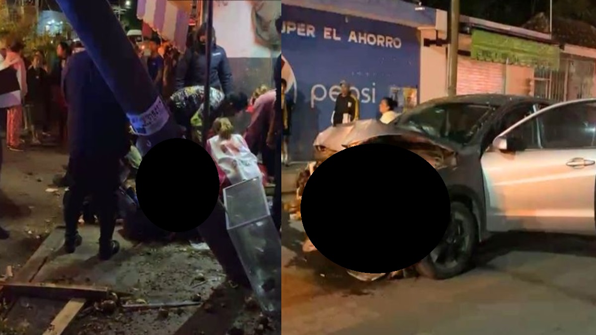 Mujer en presunto estado de ebriedad choca contra puesto de comida en Tehuacán; hay tres heridos