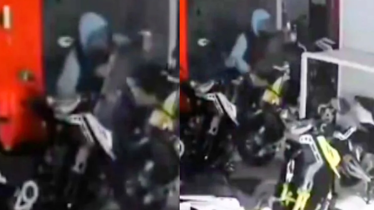 ¡Robo en segundos! Delincuentes atracan tienda de motos en la 31 Poniente