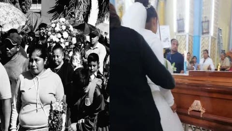 Joven es despedido con emotiva misa; su prometida acudió vestida de novia al funeral