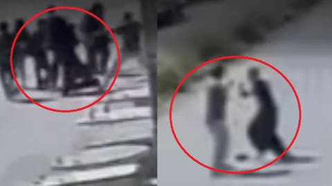 ¡Borracho agrede a estudiantes en plena calle de Bosques de Amalucan! (VIDEO)
