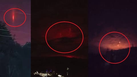 ¡Fenómeno en Navidad! Captan misteriosas luces rojas en el cielo y redes sociales estallan