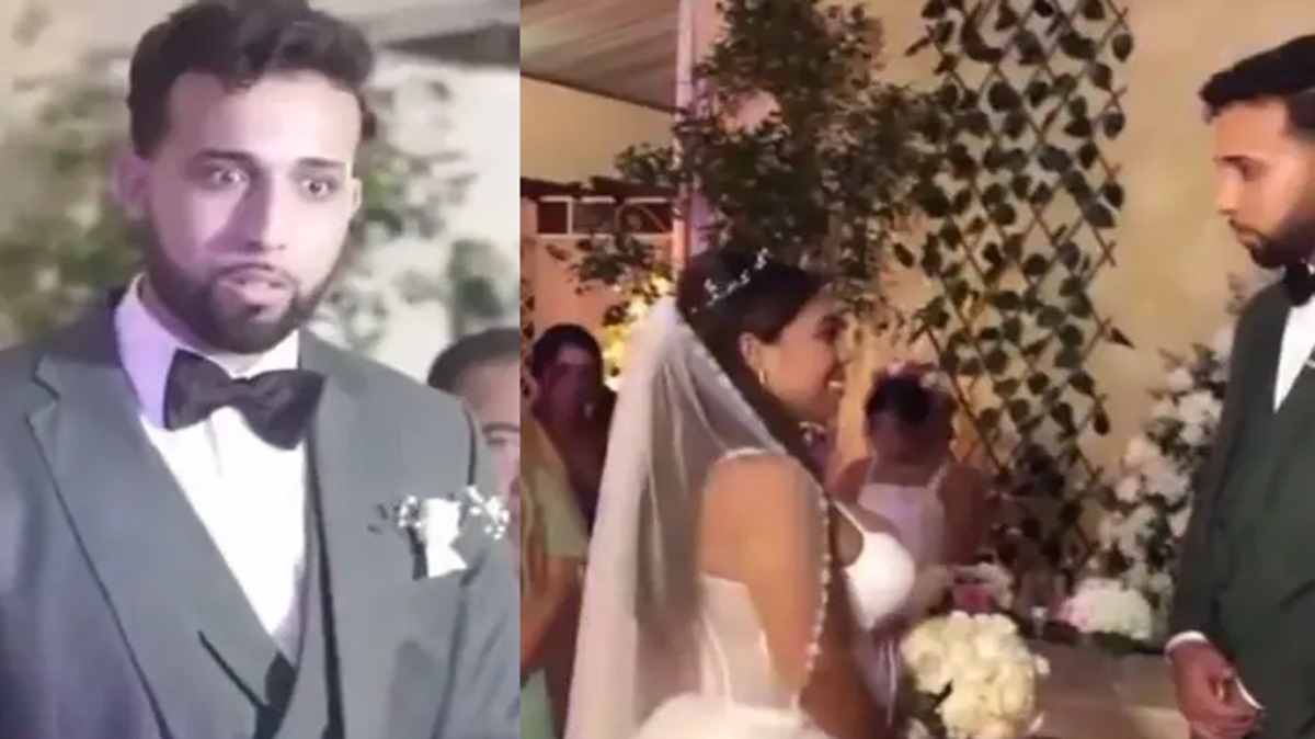 ¡Novia sorprende con vestido transparente! El look audaz dejó a los invitados boquiabiertos y al novio completamente impactado.