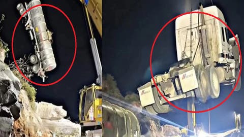 Rescatan otro tráiler del deslave en la Puebla-Orizaba; Toneladas de tierra siguen bloqueando la vía