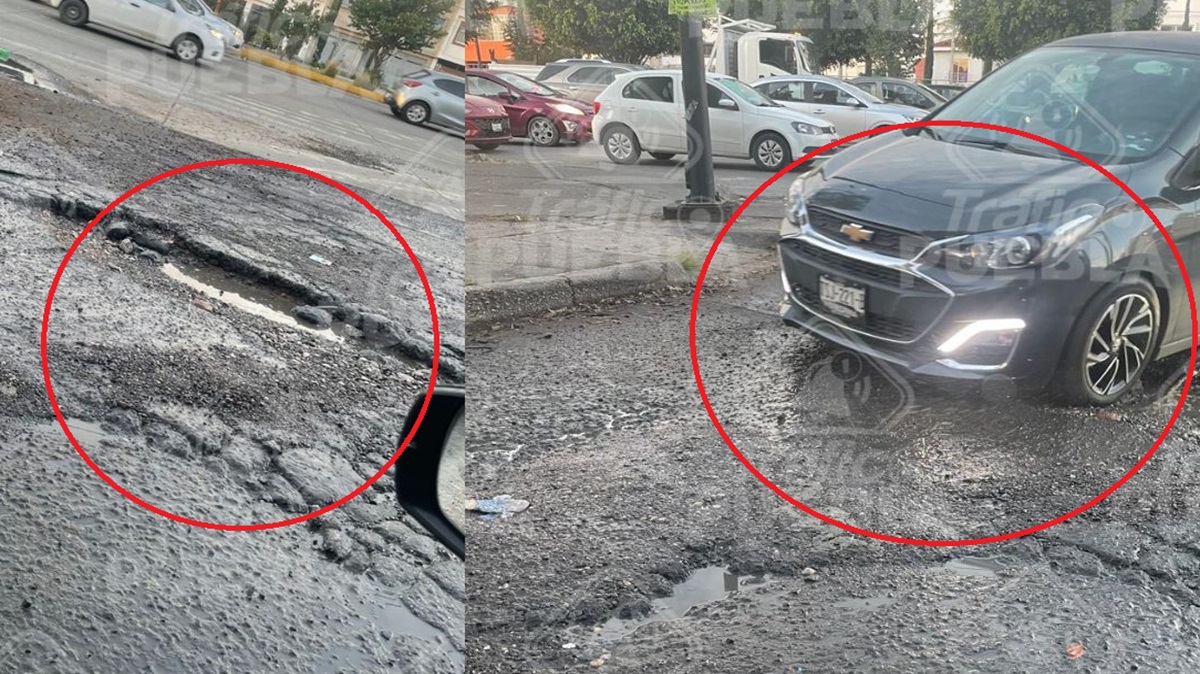 Poblanos Reportan Nuevo Socavón en Avenida Mercurio: ¡Cuidado con Daños a los Autos!