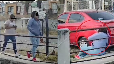 VIDEO ¡Cuidado con tu auto! Captan a mujeres colocando rastreador en Puebla