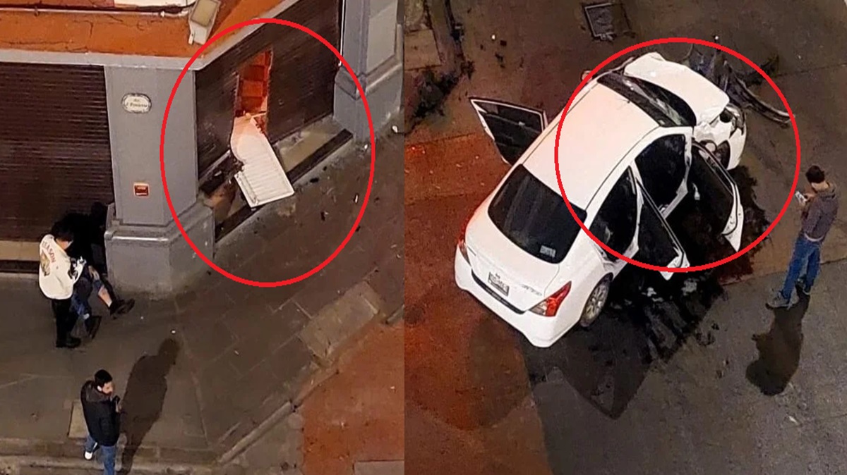 ¡Aparatoso choque en el Centro Histórico! Auto termina incrustado en un negocio de pintura