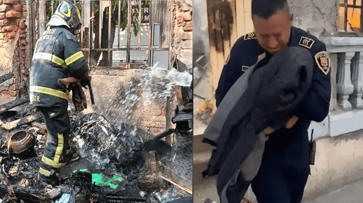 Heroico rescate: Policías salvan a tres menores en incendio