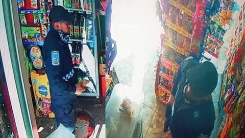 ¡Se disfraza de policía para asaltar una tienda en Amozoc!