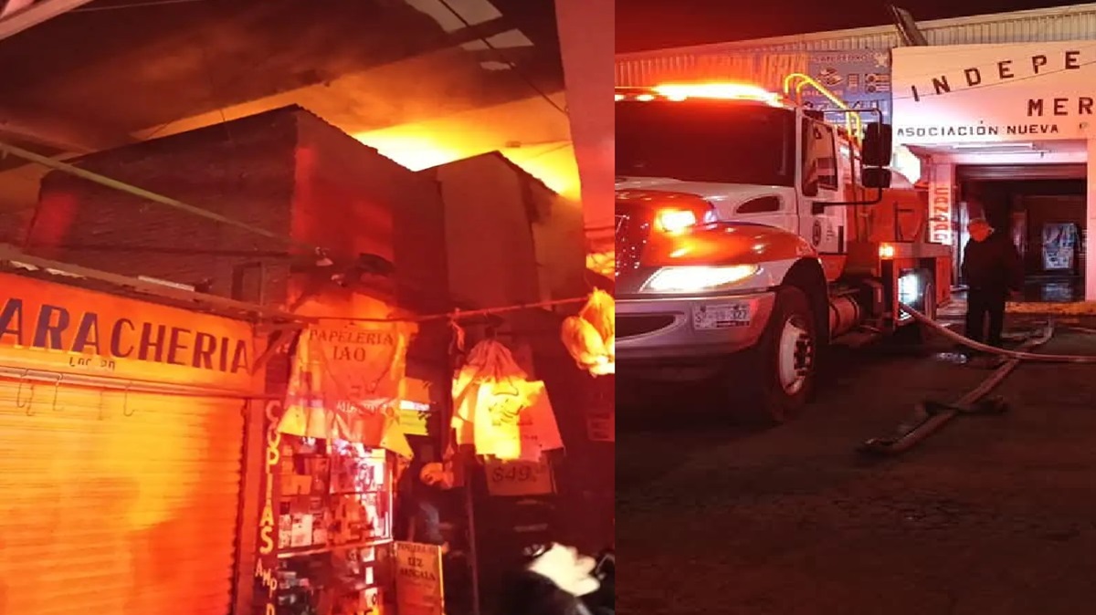 Incendio en el Mercado Independencia: Dos Locales en Llamas y Mujer con Crisis Nerviosa