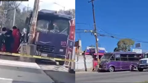 ¡Otra vez los Morados! Ruta JBS choca contra poste y deja varios heridos en Calzada Zaragoza VIDEO