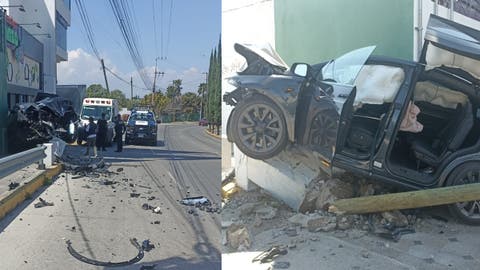 ¿Error humano o falla del Tesla? Auto choca en Calzada Zavaleta a 180 km/h y el conductor se deslinda