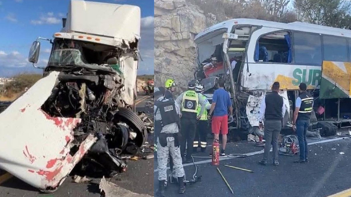 VIDEO: Tragedia en la Cuacnopalan-Oaxaca: choque entre autobús de la línea Sur y tráiler deja al menos tres muertos