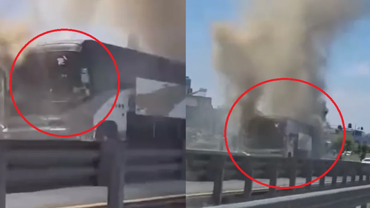 ¡Terror en la México-Puebla! Autobús arde en llamas con 45 pasajeros a bordo