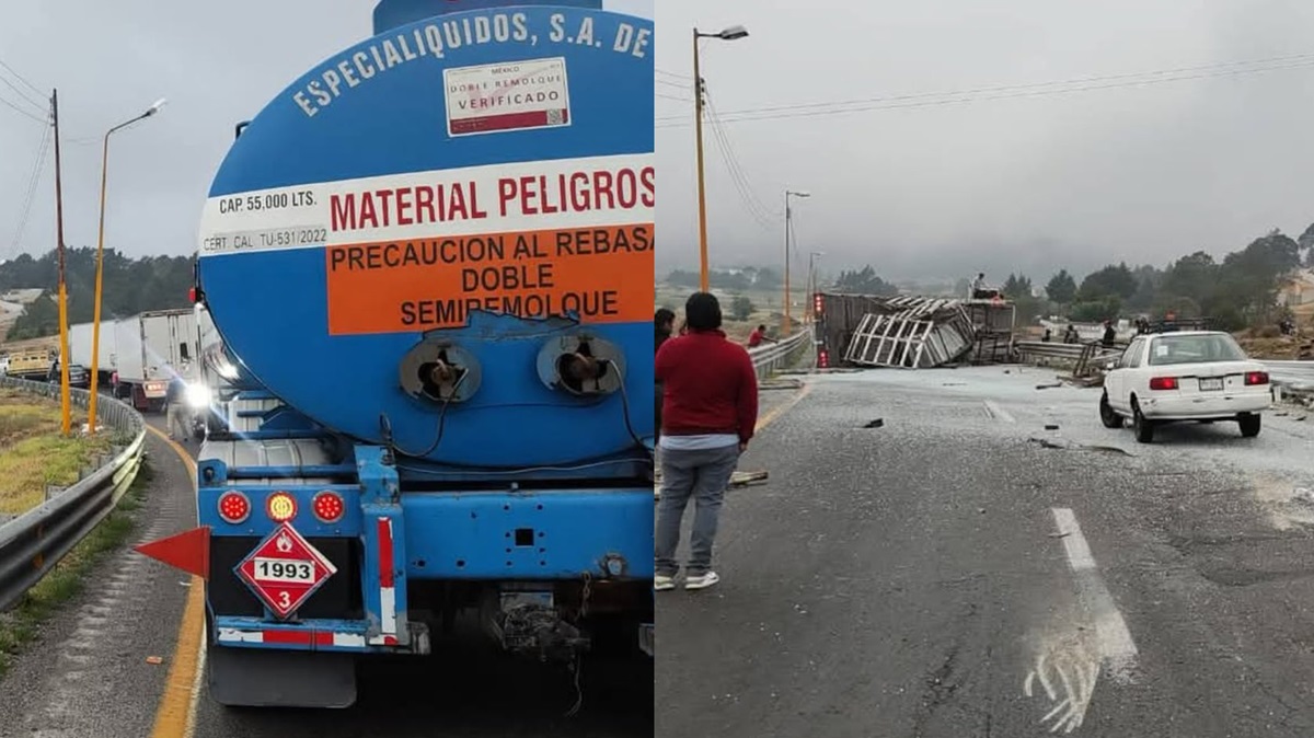 Caos en la autopista Orizaba-Puebla: tráiler volcado bloquea la circulación