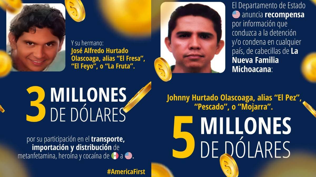 Cacería millonaria: EE.UU. ofrece 8 millones por los líderes de la Nueva Familia Michoacana