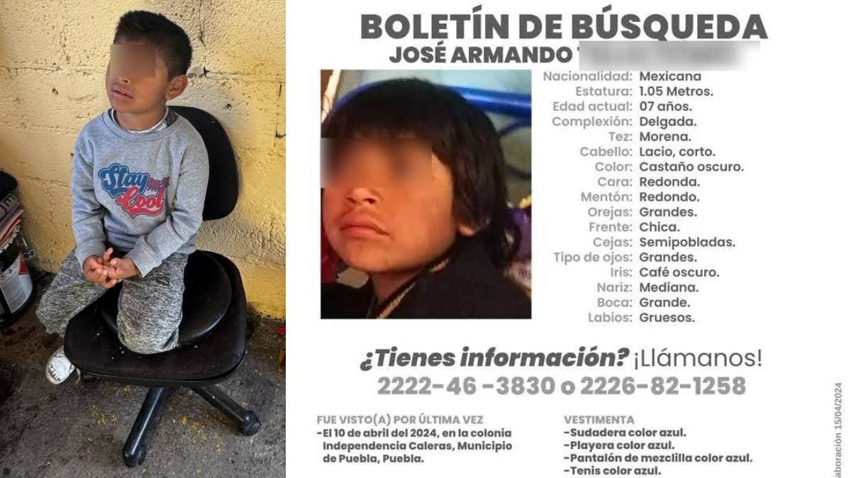 Niño de 8 años encontrado solo por segunda vez en Puebla: sus padres no aparecen