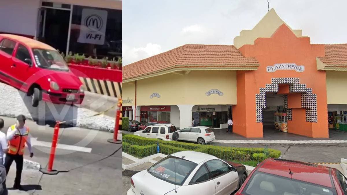 ¡Insólito! Conductor pierde el control y termina atorado en el AutoMac de McDonald’s en Plaza Crystal, Puebla