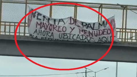 Fuerte Movilizaci&oacute;n policiaca por manta sospechosa en Puebla&hellip; era un anuncio de venta de palma
