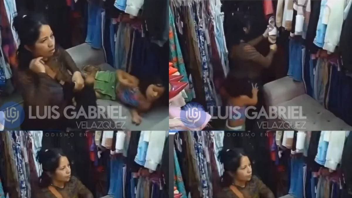 Robo con disfraz de inocencia: Mujer usa a una menor para robar en tiendas del centro de Tehuacán