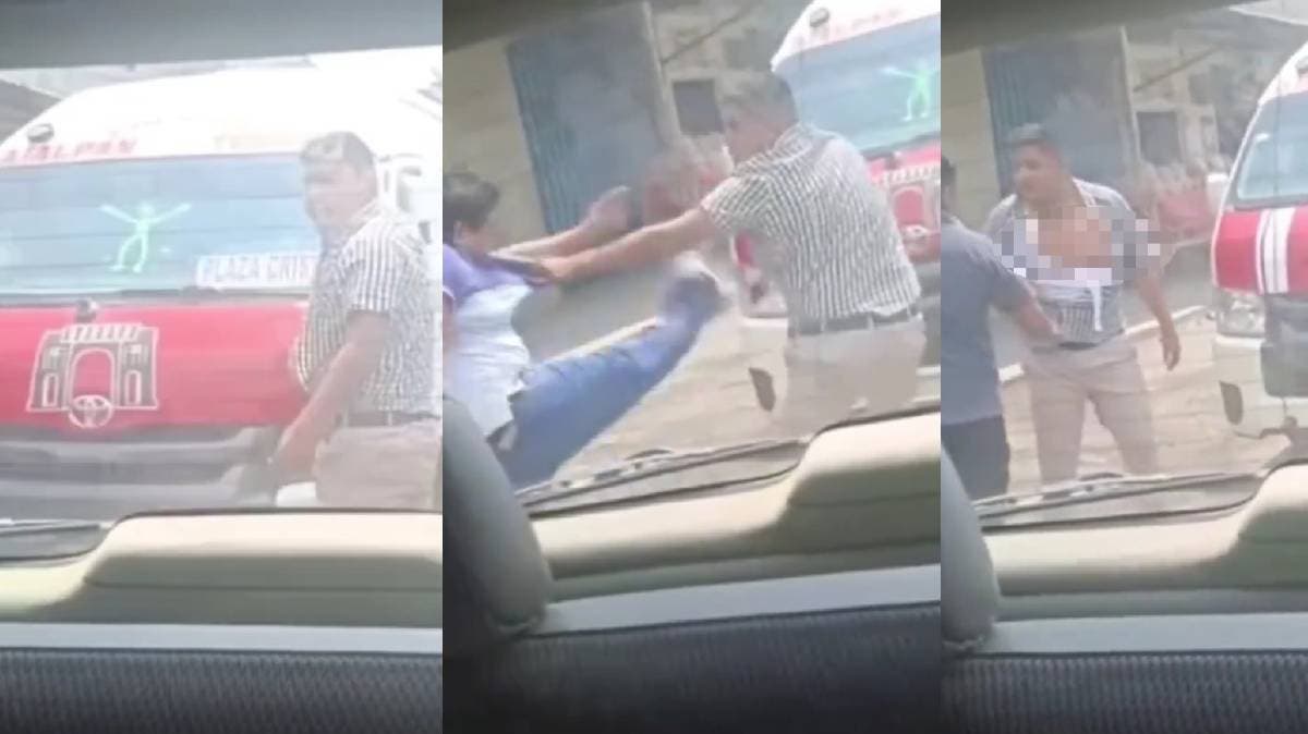 Choferes de combi desatan pelea callejera por pasaje en Tehuacán: caos vial y temor en Altepexi