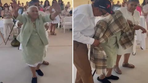 VIDEO “Todos me miran”: abuela la rompe en su fiesta y Gloria Trevi la comparte